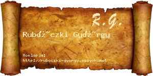 Rubóczki György névjegykártya